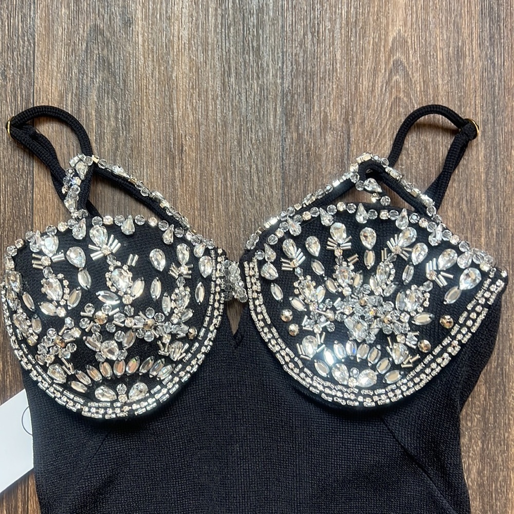 PatBo Black Jeweled Dress - Picture 5 of 13